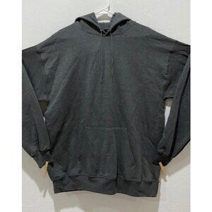 NWOT Hanes EcoSmart Long Sleeve Hoodie Size L Dark Grey 50% Cotton 50% Poly